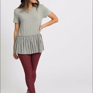Agnes & Dora Gray‎ Peplum T-Shirt Top